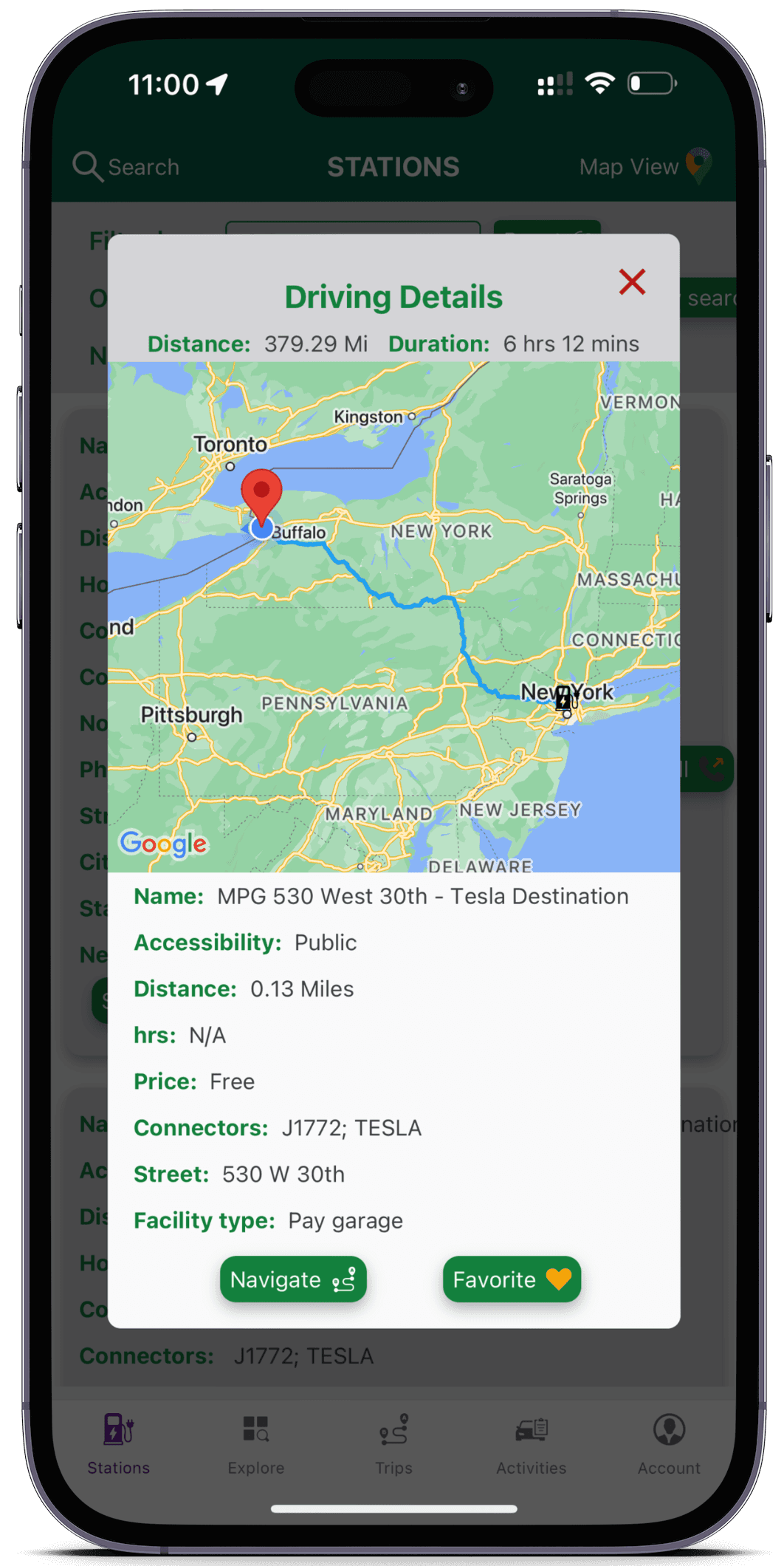 Station locate app station map view